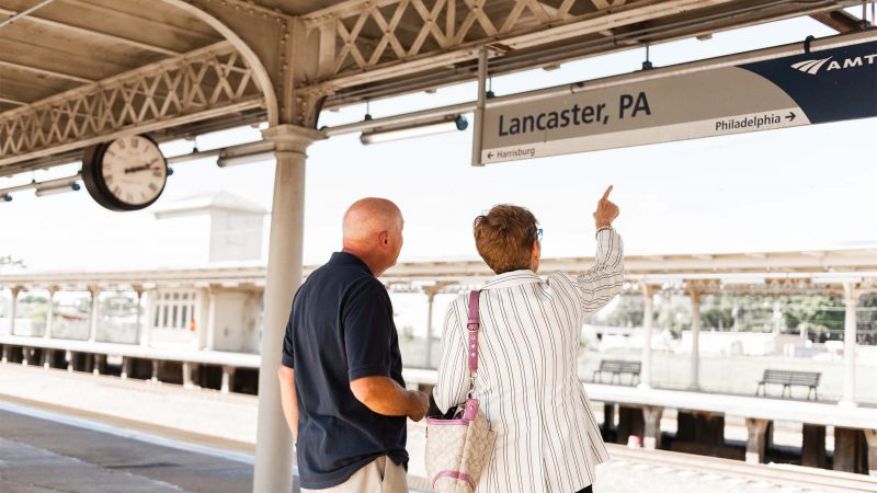 Residents at Lancaster, PA train station