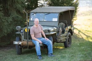 Willow Valley Communities Resident with restored military Jeep.