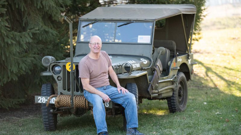 Willow Valley Communities Resident with restored military Jeep.